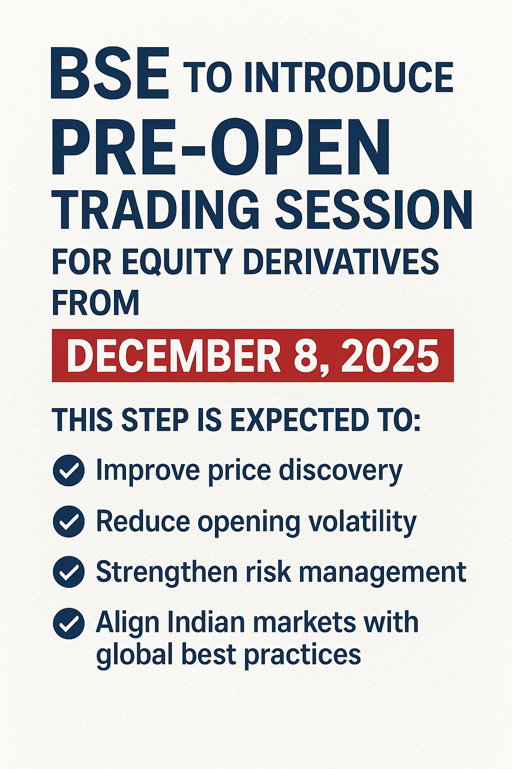 BSE to Launch Pre-Open Trading Session for Equity Derivatives from December 8, 2025