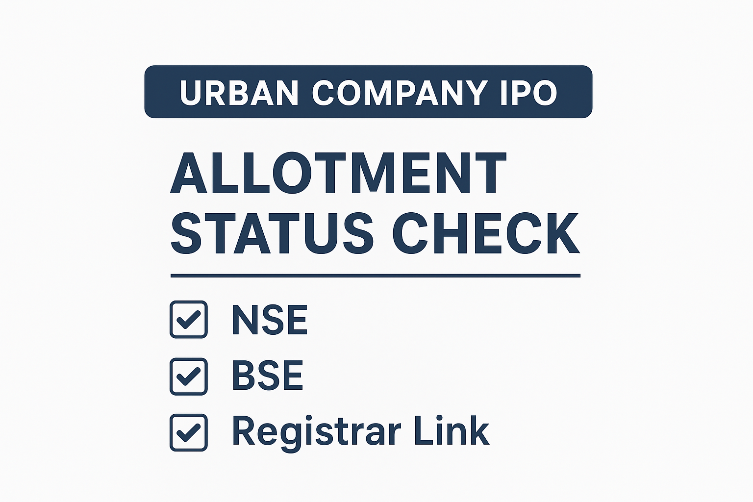 Urban Company IPO Allotment Status Check: NSE, BSE and Registrar Link